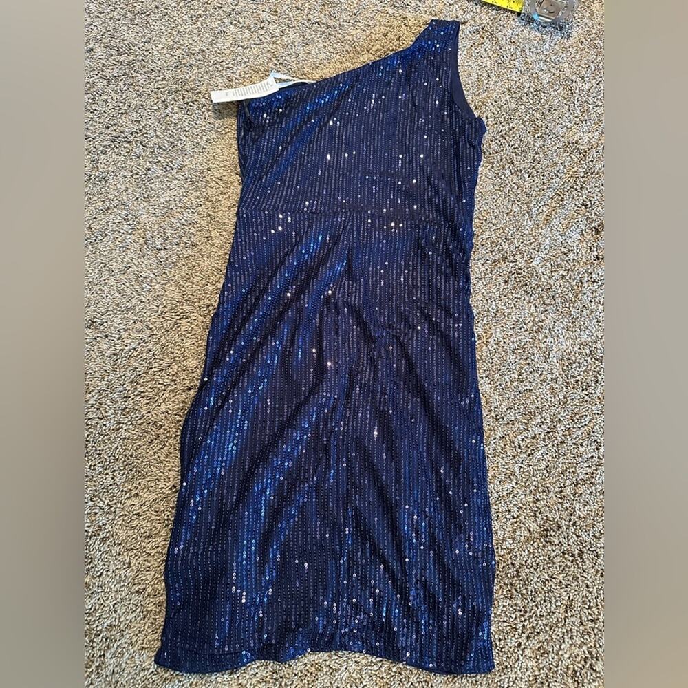 Grace Karin Blue Sequin One Shoulder Cocktail Dress Women’s Small NWT - Picture 7 of 8